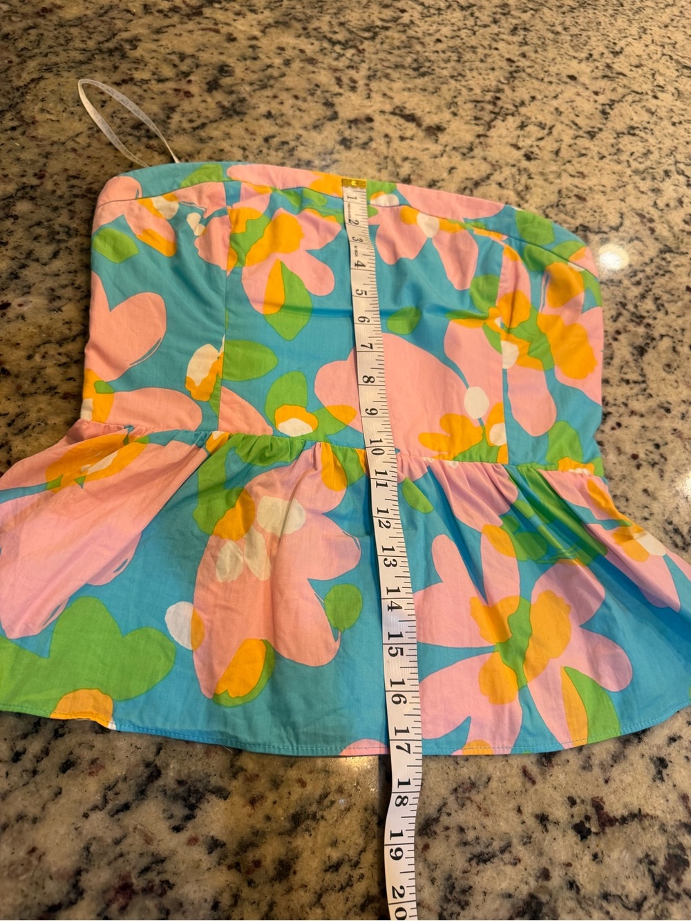 Lilly Pulitzer 100% Cotton Multicolor Floral Strapless Top with Bottom Ruffle - Picture 9 of 9